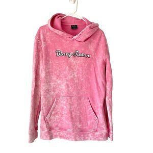 Blazy Susan Pink Acid Wash Hoodie Sweatshirt size large